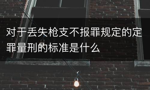 对于丢失枪支不报罪规定的定罪量刑的标准是什么