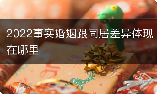 2022事实婚姻跟同居差异体现在哪里
