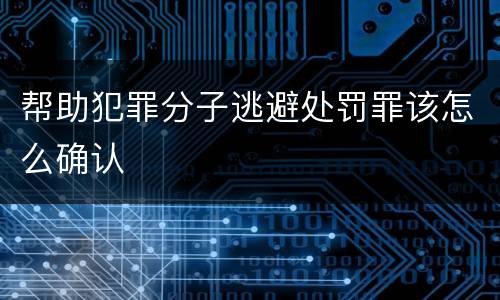 帮助犯罪分子逃避处罚罪该怎么确认