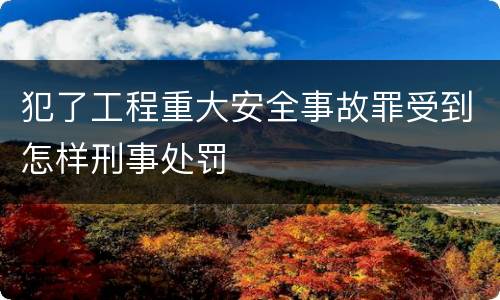 犯了工程重大安全事故罪受到怎样刑事处罚