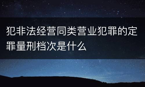 犯非法经营同类营业犯罪的定罪量刑档次是什么