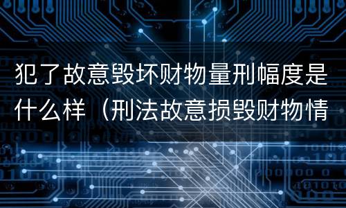 犯了故意毁坏财物量刑幅度是什么样（刑法故意损毁财物情节严重怎么区分）