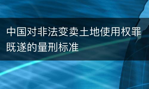 中国对非法变卖土地使用权罪既遂的量刑标准