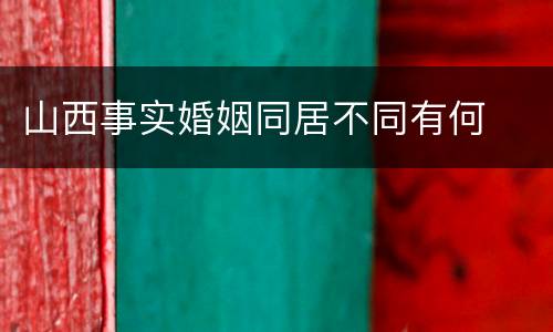 山西事实婚姻同居不同有何