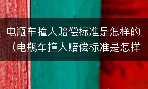 电瓶车撞人赔偿标准是怎样的（电瓶车撞人赔偿标准是怎样的呀）