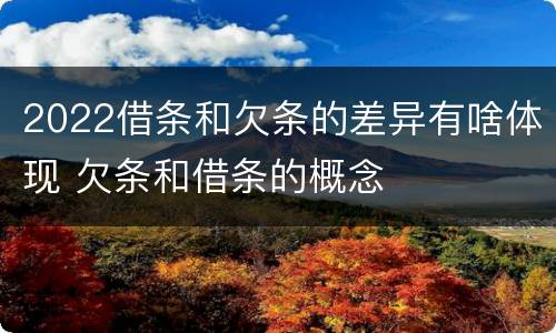 2022借条和欠条的差异有啥体现 欠条和借条的概念