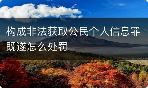 构成非法获取公民个人信息罪既遂怎么处罚