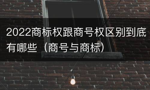 2022商标权跟商号权区别到底有哪些（商号与商标）