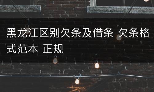 黑龙江区别欠条及借条 欠条格式范本 正规