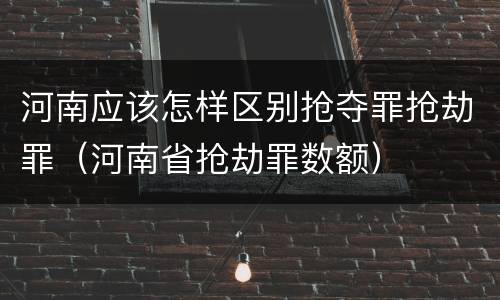 河南应该怎样区别抢夺罪抢劫罪（河南省抢劫罪数额）