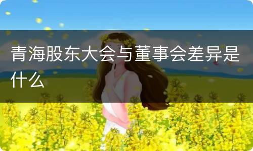 青海股东大会与董事会差异是什么