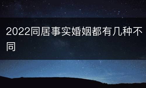 2022同居事实婚姻都有几种不同