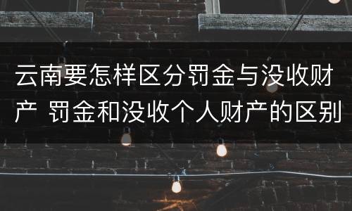 云南要怎样区分罚金与没收财产 罚金和没收个人财产的区别
