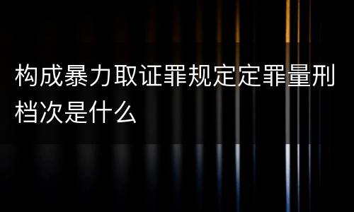 构成暴力取证罪规定定罪量刑档次是什么