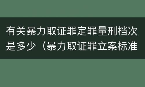 有关暴力取证罪定罪量刑档次是多少（暴力取证罪立案标准）