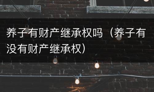 养子有财产继承权吗（养子有没有财产继承权）