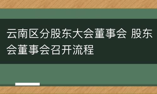 云南区分股东大会董事会 股东会董事会召开流程