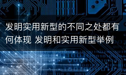 发明实用新型的不同之处都有何体现 发明和实用新型举例