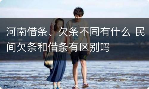 河南借条、欠条不同有什么 民间欠条和借条有区别吗