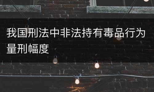 我国刑法中非法持有毒品行为量刑幅度