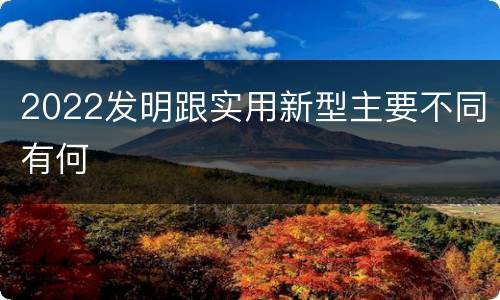 2022发明跟实用新型主要不同有何