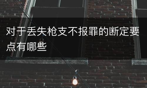 对于丢失枪支不报罪的断定要点有哪些