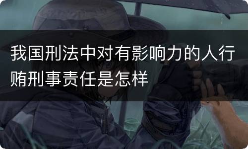 我国刑法中对有影响力的人行贿刑事责任是怎样