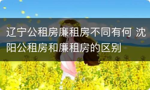 辽宁公租房廉租房不同有何 沈阳公租房和廉租房的区别
