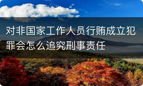 对非国家工作人员行贿成立犯罪会怎么追究刑事责任