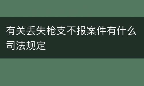 有关丢失枪支不报案件有什么司法规定