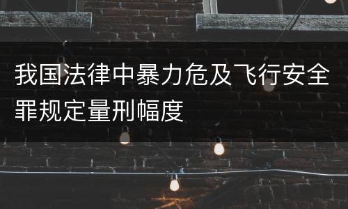 我国法律中暴力危及飞行安全罪规定量刑幅度