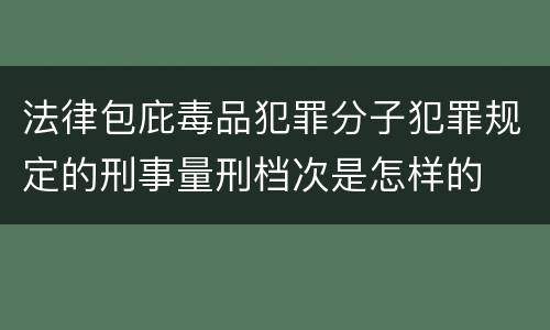 法律包庇毒品犯罪分子犯罪规定的刑事量刑档次是怎样的