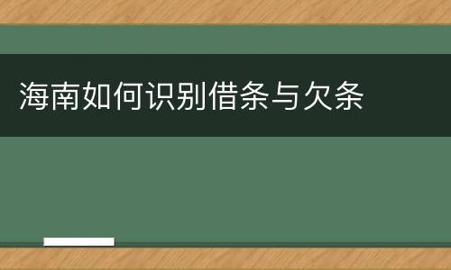 海南如何识别借条与欠条