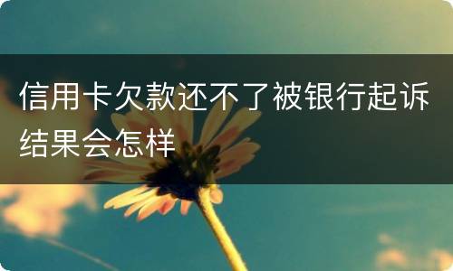 信用卡欠款还不了被银行起诉结果会怎样