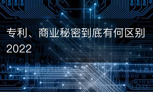 专利、商业秘密到底有何区别2022