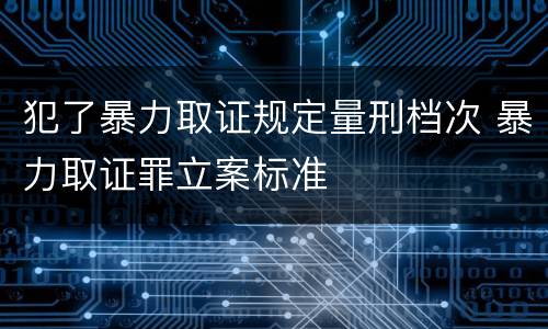 犯了暴力取证规定量刑档次 暴力取证罪立案标准