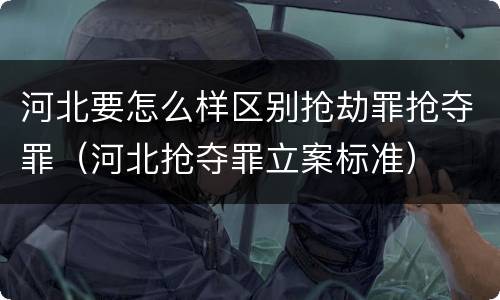 河北要怎么样区别抢劫罪抢夺罪（河北抢夺罪立案标准）