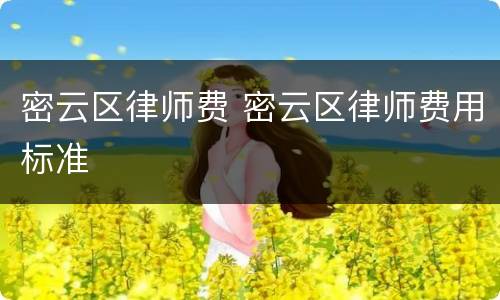 密云区律师费 密云区律师费用标准