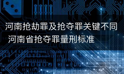 河南抢劫罪及抢夺罪关键不同 河南省抢夺罪量刑标准