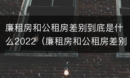 廉租房和公租房差别到底是什么2022（廉租房和公租房差别到底是什么2022年的）