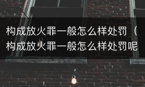 构成放火罪一般怎么样处罚（构成放火罪一般怎么样处罚呢）
