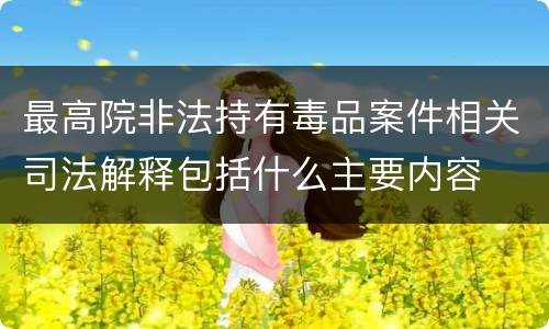 最高院非法持有毒品案件相关司法解释包括什么主要内容