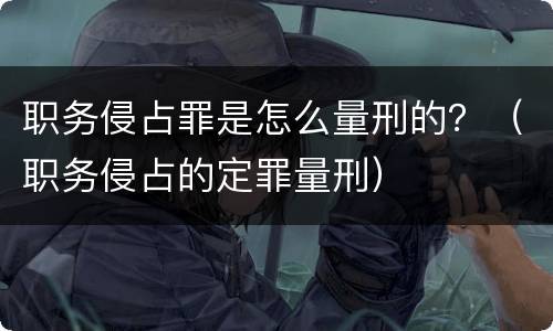 职务侵占罪是怎么量刑的？（职务侵占的定罪量刑）