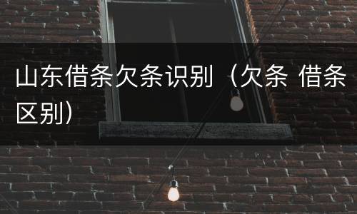 山东借条欠条识别（欠条 借条区别）