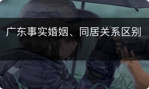 广东事实婚姻、同居关系区别