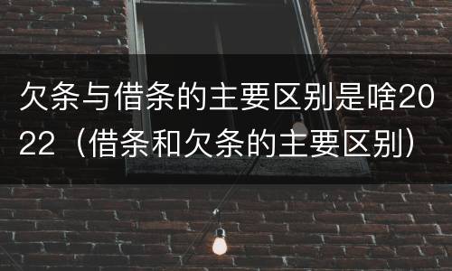 欠条与借条的主要区别是啥2022（借条和欠条的主要区别）