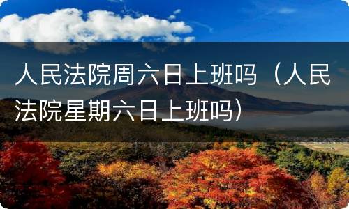 人民法院周六日上班吗（人民法院星期六日上班吗）