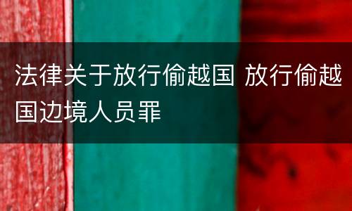 法律关于放行偷越国 放行偷越国边境人员罪