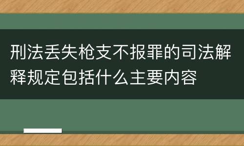 刑法丢失枪支不报罪的司法解释规定包括什么主要内容