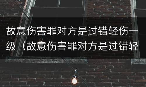 故意伤害罪对方是过错轻伤一级（故意伤害罪对方是过错轻伤一级怎么办）